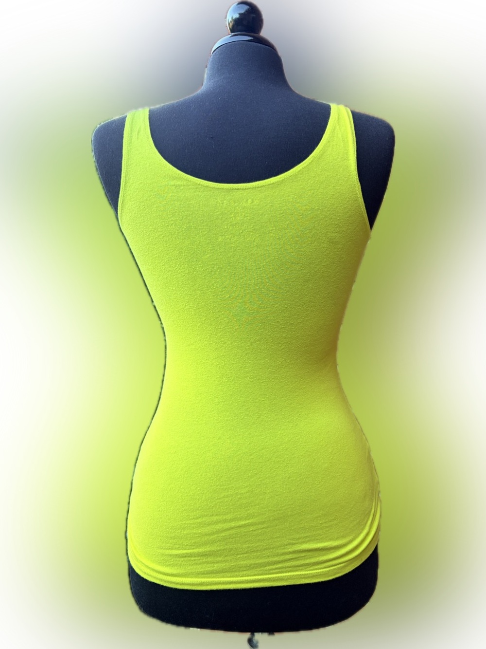 Y2K Wet Seal Neon Lime Scoop Neck Tank Dress